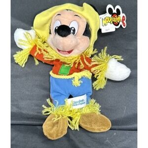 MOUSEKETOYS Scarecrow Mickey Mouse Halloween Costume Beanbag Plush 8" With Tags